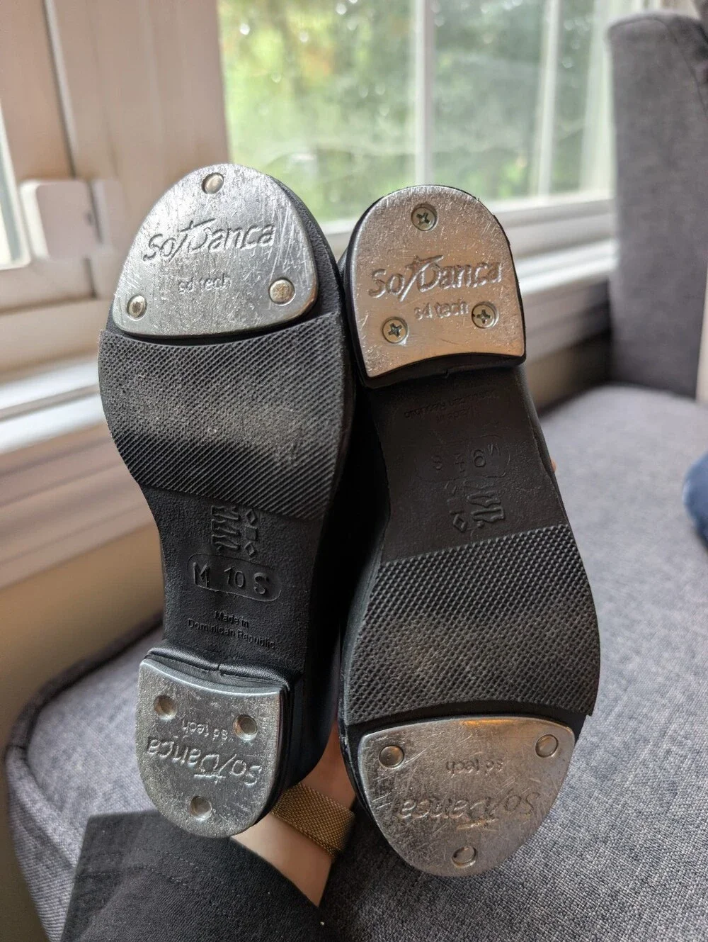 So Danca Size 10 Black Lace-Up Tap Shoes